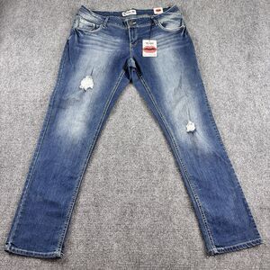 WAM What About Me Jeans Womens 16W NWT Bling Pocket Distressed